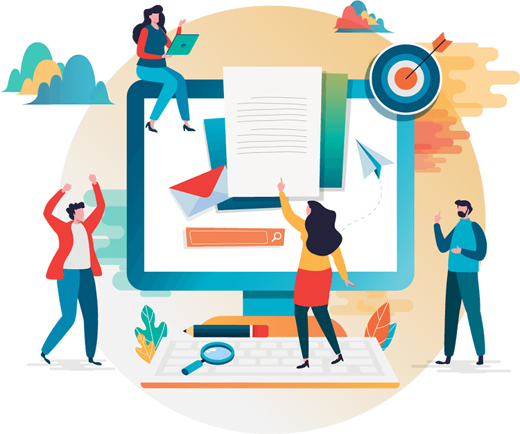 Illustration de services et d’outils numériques pour les entreprises