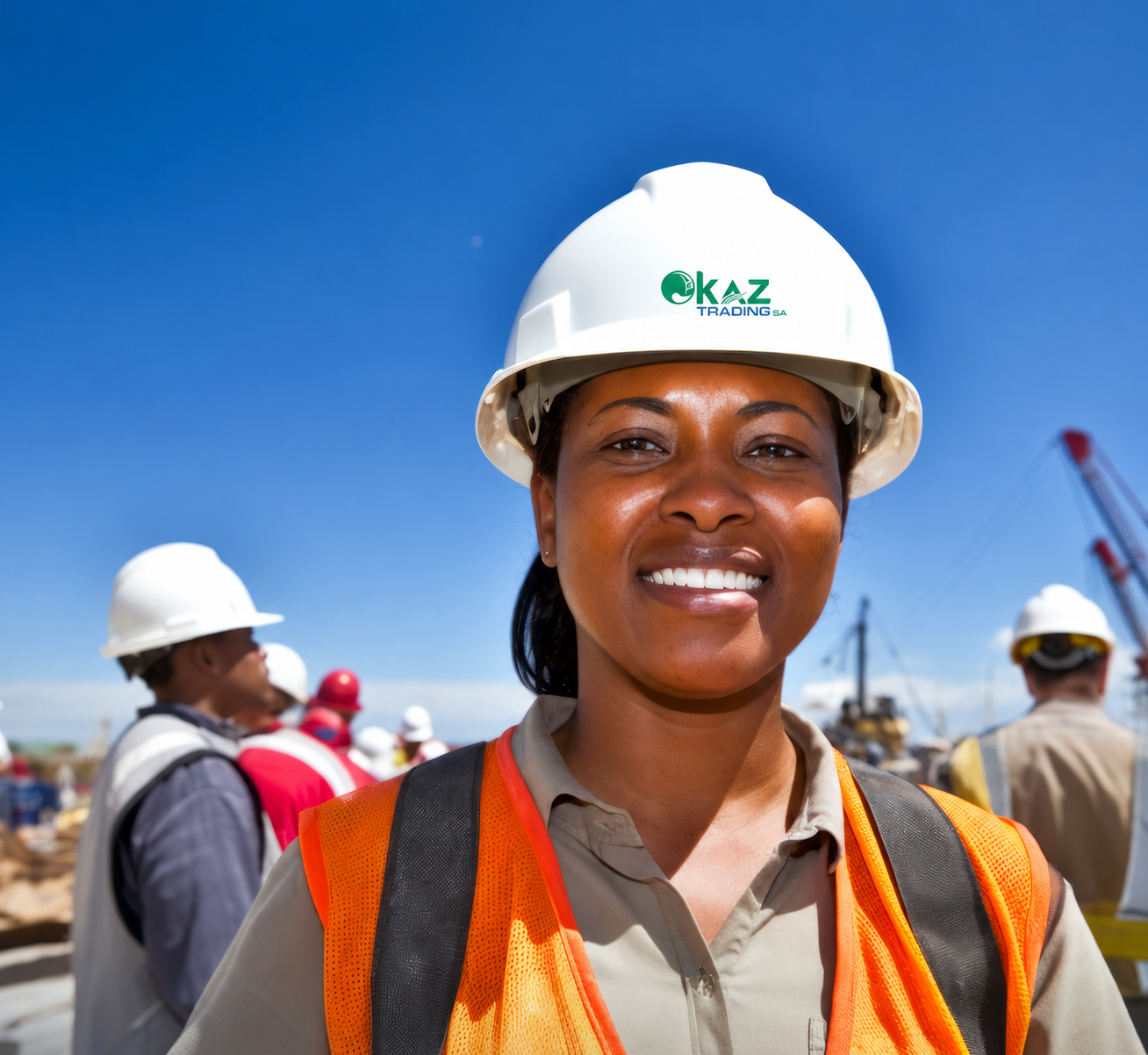 Professionnelle sur un chantier, visuel du profil OKAZ TRADING